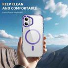 For iPhone 16 Plus Rainbow Series Transparent MagSafe Lens Holder Phone Case(Purple) - 2