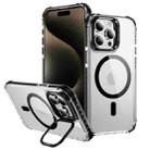 For iPhone 15 Pro Rainbow Series Transparent MagSafe Lens Holder Phone Case(Black) - 1