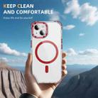 For iPhone 14 Plus Rainbow Series Transparent MagSafe Lens Holder Phone Case(Red) - 2