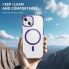 For iPhone 14 Plus Rainbow Series Transparent MagSafe Lens Holder Phone Case(Purple) - 2