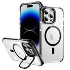 For iPhone 14 Pro Rainbow Series Transparent MagSafe Lens Holder Phone Case(Black) - 1