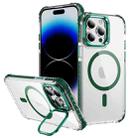 For iPhone 14 Pro Rainbow Series Transparent MagSafe Lens Holder Phone Case(Green) - 1