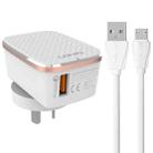 LDNIO A1204Q QC3.0 18W USB Fast Charger with 1m USB to Micro USB Cable, Plug Type:AU Plug(White Gold) - 1