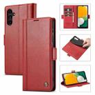 For Samsung Galaxy S24 FE 5G LC.IMEEKE Skin-friendly Card Slots Leather Phone Case(Red) - 1