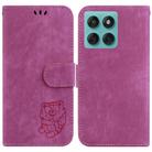 For Samsung Galaxy A25 5G / A25e JP Edition Little Tiger Embossed Leather Phone Case(Rose Red) - 1