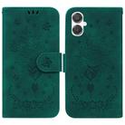 For Samsung Galaxy A25 5G / A25e JP Edition Butterfly Rose Embossed Leather Phone Case(Green) - 1