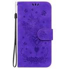 For Samsung Galaxy A25 5G / A25e JP Edition Butterfly Rose Embossed Leather Phone Case(Purple) - 3