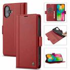 For iPhone 16 Plus LC.IMEEKE Skin-friendly Card Slots Leather Phone Case(Red) - 1