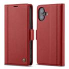 For iPhone 16 Plus LC.IMEEKE Skin-friendly Card Slots Leather Phone Case(Red) - 3