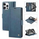 For iPhone 16 Pro LC.IMEEKE Skin-friendly Card Slots Leather Phone Case(Blue) - 1