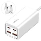 LDNIO A4610C PD65W Dual USB-C / Type-C + Dual USB Fast Charger, Cable Length: 1.5m, Plug Type:UK Plug(White) - 1