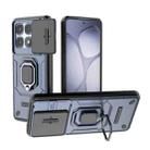 For Redmi K70 Ultra Global Sliding Camshield TPU + PC Shockproof Phone Case with Holder(Blue) - 1