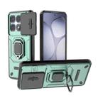 For Redmi K70 Ultra Global Sliding Camshield TPU + PC Shockproof Phone Case with Holder(Green) - 1