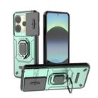 For Redmi Note 14 4G 163.25mm Global Sliding Camshield TPU + PC Shockproof Phone Case with Holder(Green) - 1