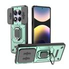 For Redmi Note 14 Pro 4G Global Sliding Camshield TPU + PC Shockproof Phone Case with Holder(Green) - 1
