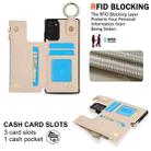 For Samsung Galaxy Note20 RFlD Anti-theft Double Buckle Ring Zipper Card Phone Case(White) - 3