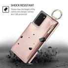 For Samsung Galaxy Note20 RFlD Anti-theft Double Buckle Ring Zipper Card Phone Case(Rose Gold) - 2