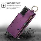 For Samsung Galaxy Note20 RFlD Anti-theft Double Buckle Ring Zipper Card Phone Case(Dark Purple) - 2