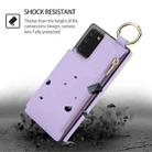 For Samsung Galaxy Note20 RFlD Anti-theft Double Buckle Ring Zipper Card Phone Case(Purple) - 2