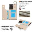 For Samsung Galaxy Note20 Ultra RFlD Anti-theft Double Buckle Ring Zipper Card Phone Case(White) - 3