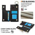 For Samsung Galaxy Note20 Ultra RFlD Anti-theft Double Buckle Ring Zipper Card Phone Case(Black) - 3