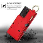 For Samsung Galaxy Note20 Ultra RFlD Anti-theft Double Buckle Ring Zipper Card Phone Case(Red) - 2