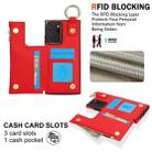 For Samsung Galaxy Note20 Ultra RFlD Anti-theft Double Buckle Ring Zipper Card Phone Case(Red) - 3