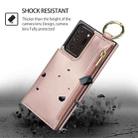 For Samsung Galaxy Note20 Ultra RFlD Anti-theft Double Buckle Ring Zipper Card Phone Case(Rose Gold) - 2