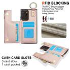 For Samsung Galaxy Note20 Ultra RFlD Anti-theft Double Buckle Ring Zipper Card Phone Case(Rose Gold) - 3