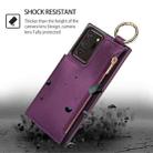 For Samsung Galaxy Note20 Ultra RFlD Anti-theft Double Buckle Ring Zipper Card Phone Case(Dark Purple) - 2