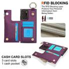 For Samsung Galaxy Note20 Ultra RFlD Anti-theft Double Buckle Ring Zipper Card Phone Case(Dark Purple) - 3