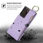 For Samsung Galaxy Note20 Ultra RFlD Anti-theft Double Buckle Ring Zipper Card Phone Case(Purple) - 2