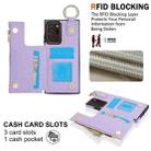 For Samsung Galaxy Note20 Ultra RFlD Anti-theft Double Buckle Ring Zipper Card Phone Case(Purple) - 3