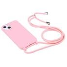 For iPhone 15 Pro Max Candy Colors TPU Protective Phone Case with Lanyard(Pink) - 2