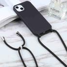 For iPhone 15 Pro Max Candy Colors TPU Protective Phone Case with Lanyard(Black) - 3