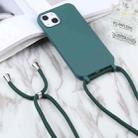 For iPhone 15 Pro Candy Colors TPU Protective Phone Case with Lanyard(Dark Green) - 3