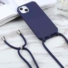 For iPhone 15 Pro Candy Colors TPU Protective Phone Case with Lanyard(Dark Blue) - 3