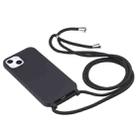 For iPhone 15 Pro Candy Colors TPU Protective Phone Case with Lanyard(Black) - 2