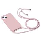 For iPhone 15 Plus Candy Colors TPU Protective Phone Case with Lanyard(Rose Gold) - 2