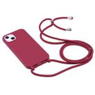 For iPhone 16 Pro Candy Colors TPU Protective Phone Case with Lanyard (Red) - 2