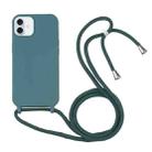 For iPhone 16 Plus Candy Colors TPU Protective Phone Case with Lanyard(Dark Green) - 1