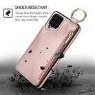 For Samsung Galaxy A12 RFlD Anti-theft Double Buckle Ring Zipper Card Phone Case(Rose Gold) - 2