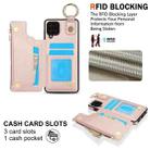 For Samsung Galaxy A12 RFlD Anti-theft Double Buckle Ring Zipper Card Phone Case(Rose Gold) - 3