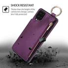 For Samsung Galaxy A12 RFlD Anti-theft Double Buckle Ring Zipper Card Phone Case(Dark Purple) - 2