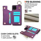 For Samsung Galaxy A12 RFlD Anti-theft Double Buckle Ring Zipper Card Phone Case(Dark Purple) - 3