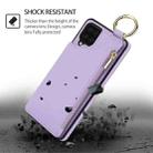 For Samsung Galaxy A12 RFlD Anti-theft Double Buckle Ring Zipper Card Phone Case(Purple) - 2