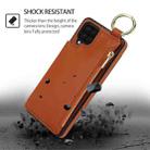 For Samsung Galaxy A12 RFlD Anti-theft Double Buckle Ring Zipper Card Phone Case(Brown) - 2