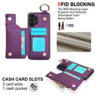 For Samsung Galaxy A13 4G / 5G RFlD Anti-theft Double Buckle Ring Zipper Card Phone Case(Dark Purple) - 3