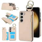 For Samsung Galaxy A14 4G / 5G RFlD Anti-theft Double Buckle Ring Zipper Card Phone Case(White) - 1