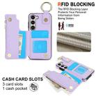 For Samsung Galaxy A14 4G / 5G RFlD Anti-theft Double Buckle Ring Zipper Card Phone Case(Purple) - 3